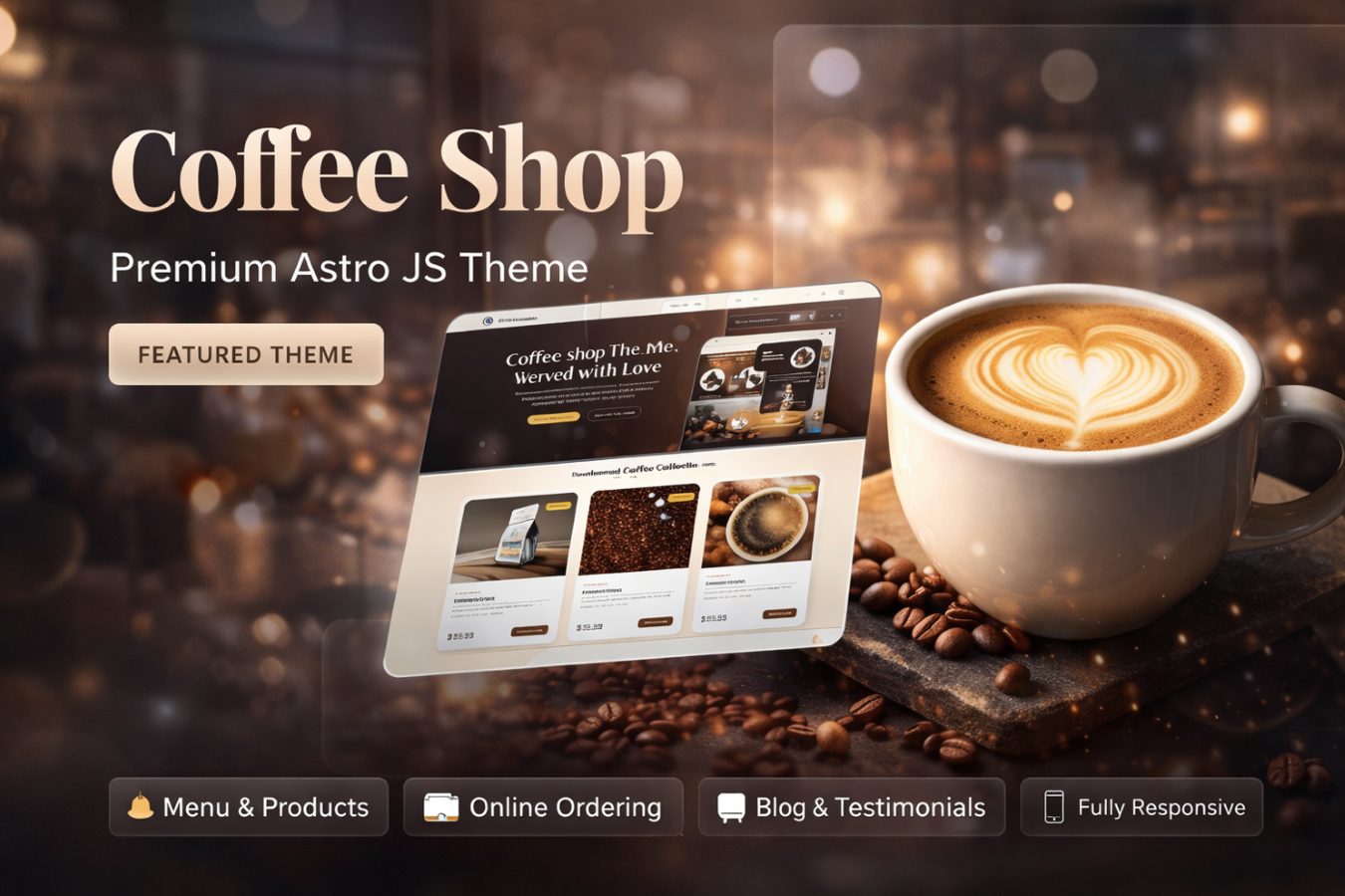 Artisan Coffee House — tema Astro JS E-Commerce